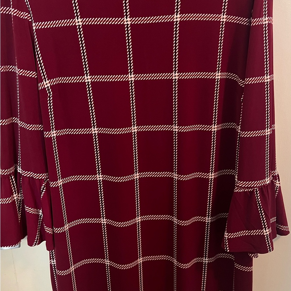 Liz Claiborne Burgundy Plaid Dress